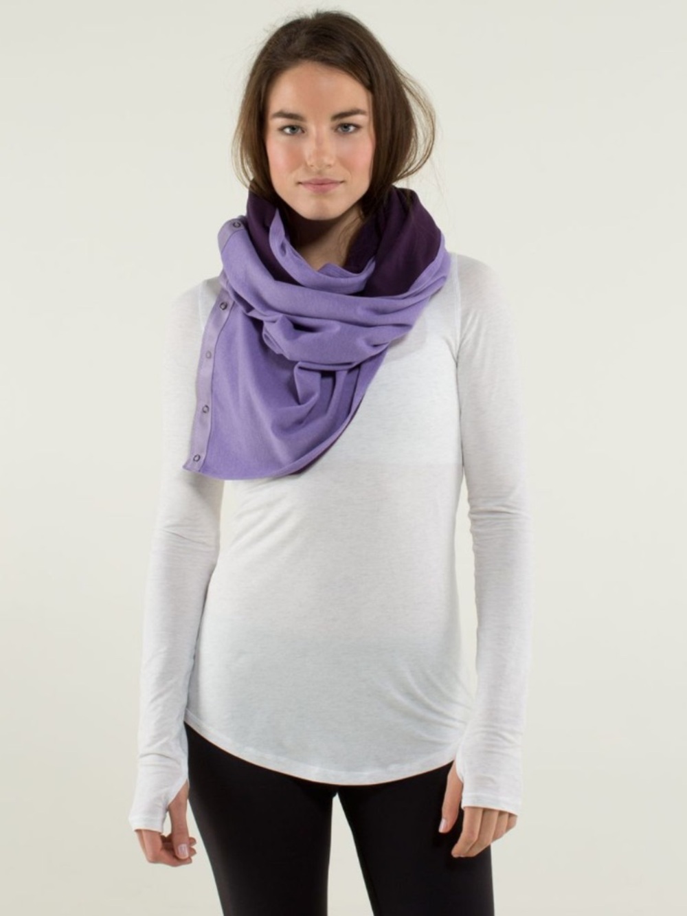 Lululemon Vinyasa Scarf Rulu Winter Orchid Zinfandel Snap Closure Reversible